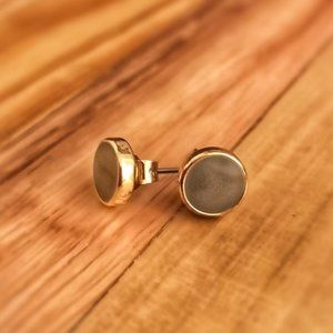 Gold plate and enamel disc studs